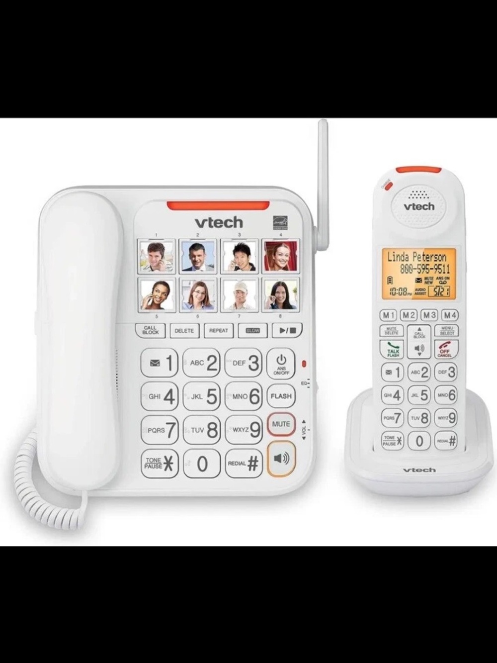 VTech SN5147 Amplified Corded/Cordless Phone Answering Big Buttons Smart Block